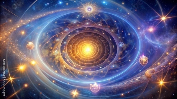 Fototapeta Spiral of Light with Cosmic Energy Vortices. Perfect for: Cosmic Energy Events, Spiritual Festivals