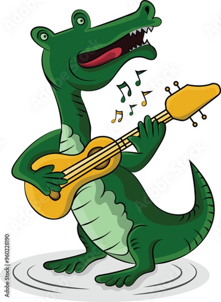 Obraz alligator singing with guitar 