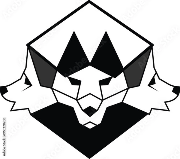 Obraz 3 hand wolf  logo icon vector symbol design 
