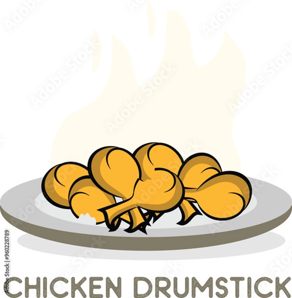 Obraz chicken drumstick in a plate 