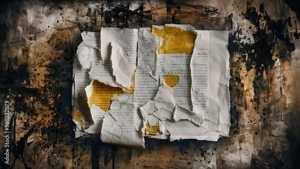 Fototapeta Old white paper texture - abstract grunge background