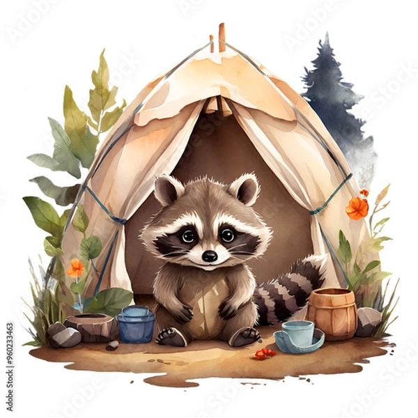 Obraz A raccoon in nature