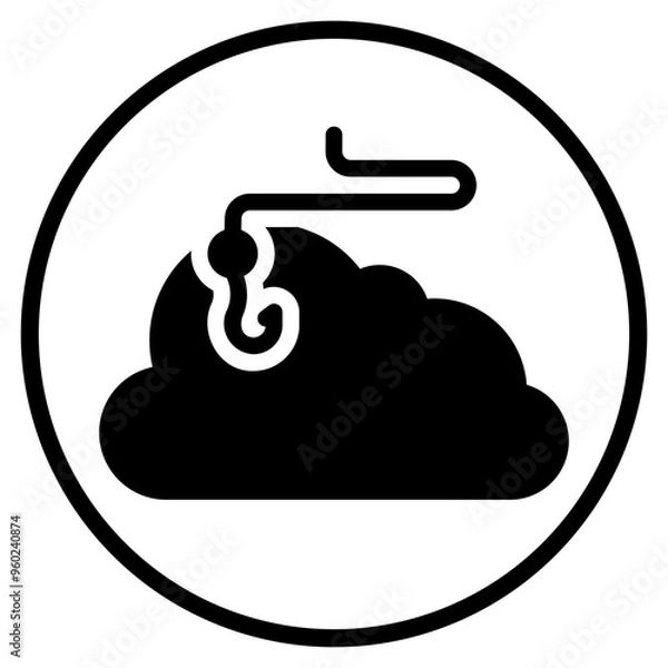 Fototapeta cloud glyph icon