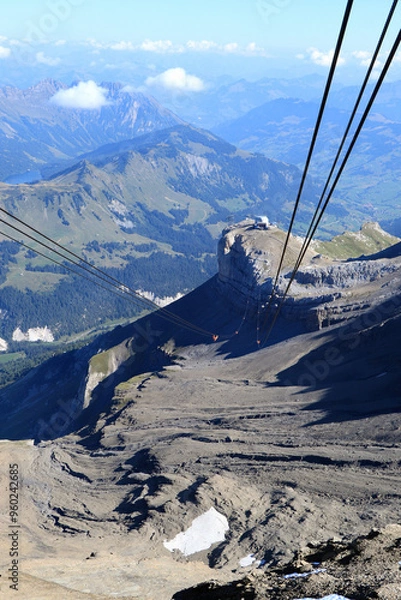 Obraz Cable car route high in the mountains