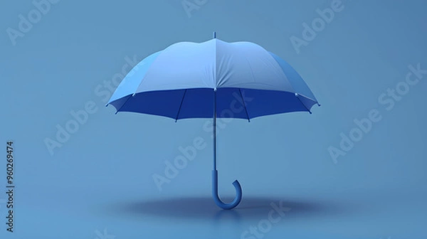 Fototapeta Umbrella Rain Elements Icon 3D Cartoon