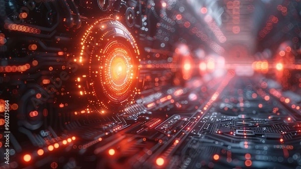 Fototapeta AI, Artificial Intelligence concept,3d rendering,conceptual image