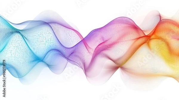 Fototapeta A vibrant wave of colorful smoke creates an abstract composition, offering a modern and energetic feel for design projects.