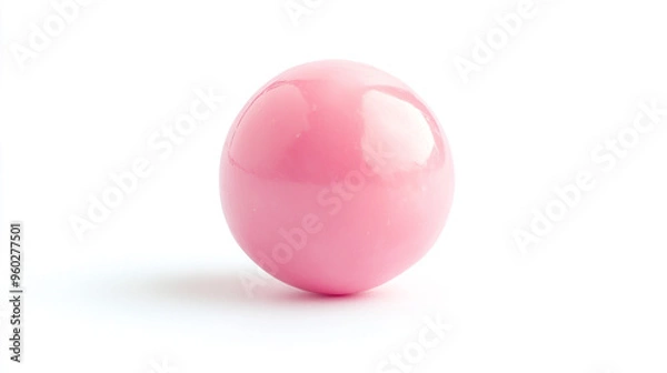 Fototapeta A glossy pink sphere on a white background showcasing its smooth surface and vibrant color in a minimalist setting