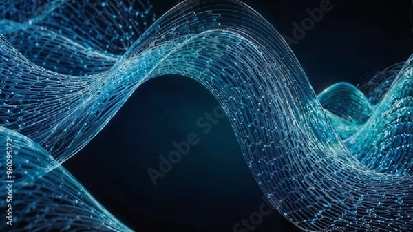 Fototapeta beautiful abstract wave technology background with blue light digital effect corporate concept
By watcher tonoi