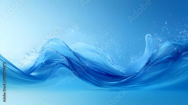 Fototapeta Serene waves of blue water creating a calming atmosphere.