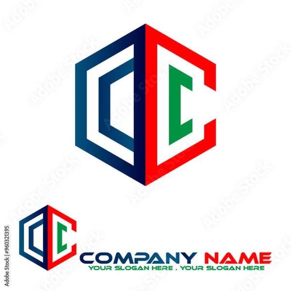 Obraz dclogo, logo design, business logo, companyname,c,d, icon, business, vector, concept, symbol, design, people, illustration, network, sign, communication, web, molecule, 3d, social, internt,d,c,