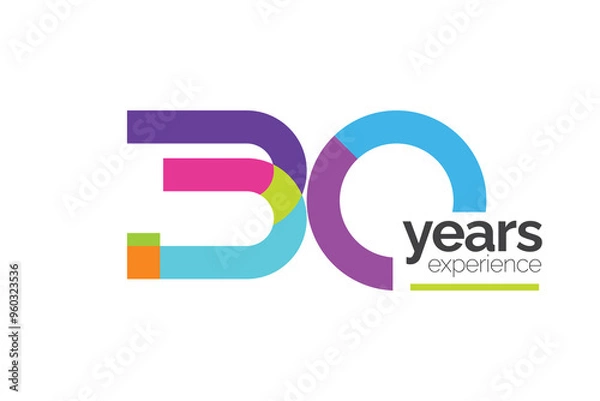 Obraz 30th Colorful Anniversary Logo Template