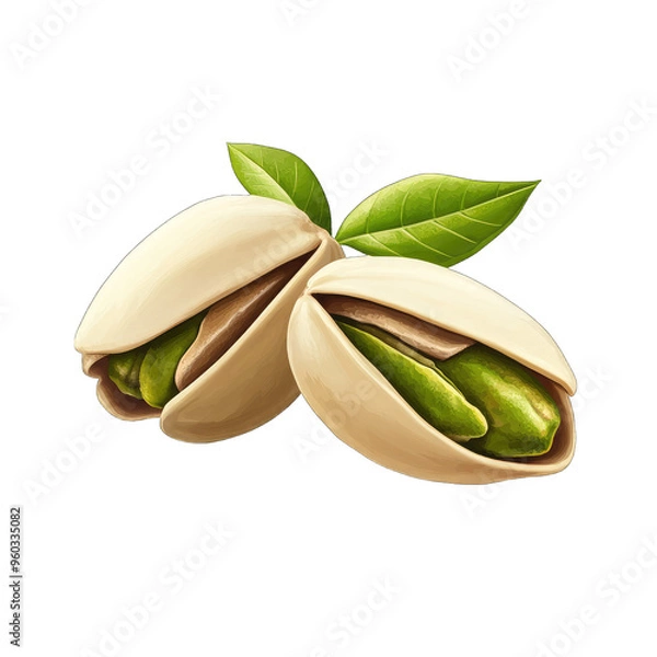 Fototapeta Pistachio nuts on transparent backgrounds