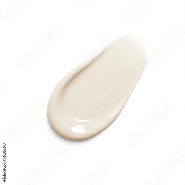 Obraz Balm swatch, A smear of cream on a blank background.	