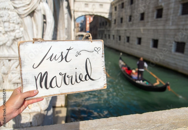 Obraz Just married sign