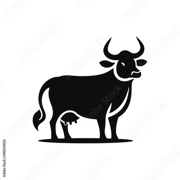 Fototapeta Pastoral Portraits Cow Silhouette Design