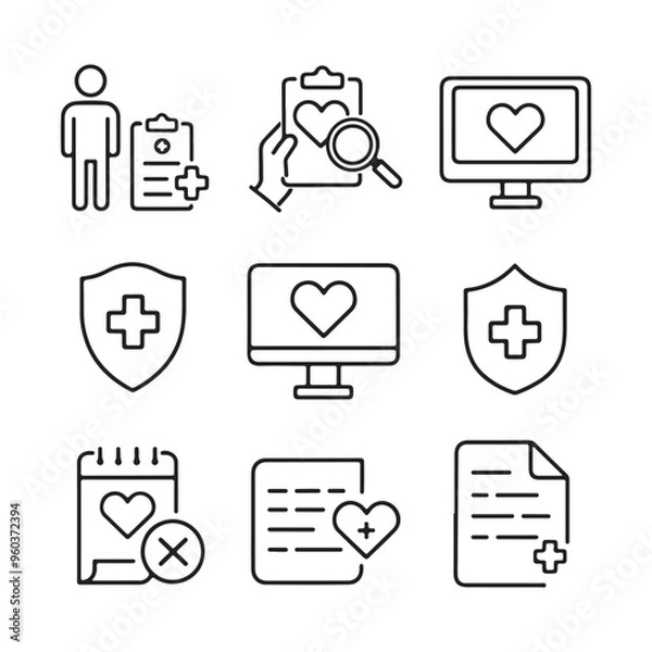 Fototapeta Minimalist Icon Design Collection for Digital Interfaces