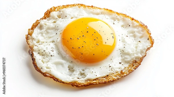 Fototapeta fried egg isolated on white background