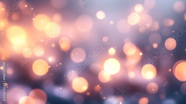 Obraz Bokeh Light Effects: Soft, out-of-focus bokeh lights in various sizes, creating a dreamy effect on a white background.
