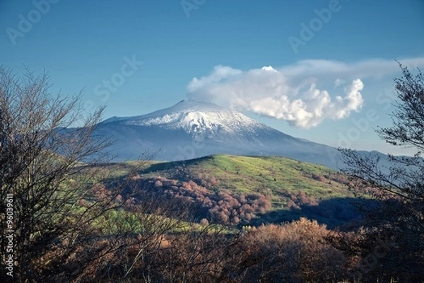 Obraz Wulkan Etna z Parku Nebrodi na Sycylii