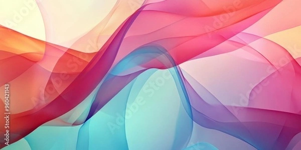 Fototapeta Ethereal Abstract Brushstrokes: Minimalist Dynamic Wallpaper with Transparent Forms and Soft Bold Colors. Captivating Fusion of Ethereal Strokes and Vibrant Hues on Misty Glass. AI-Generated 4K Artwor