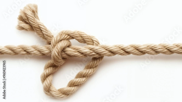 Fototapeta a rope with a knot on it is tied with a knot.