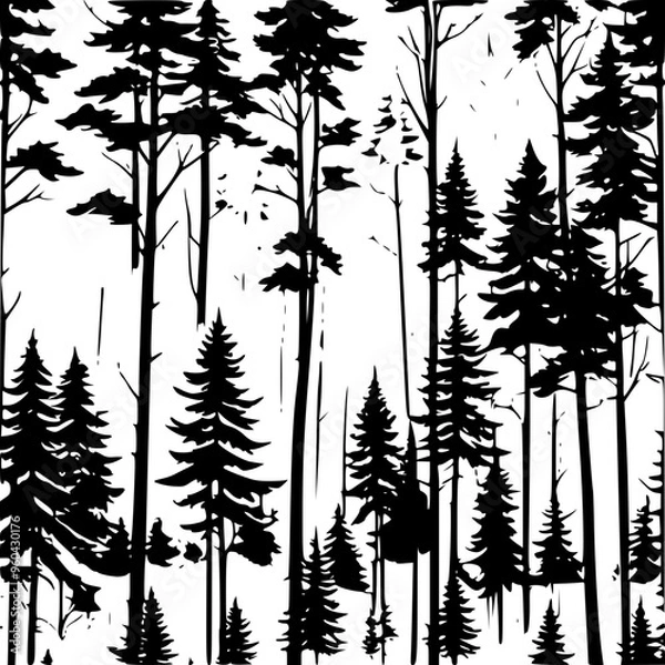 Obraz forest seamless pattern