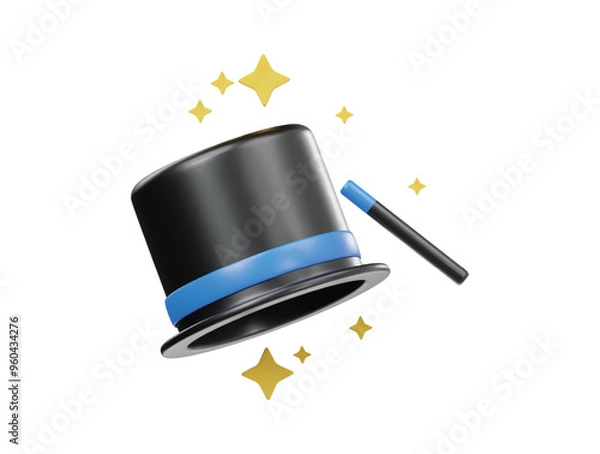 Fototapeta Magic hat icon 3d render illustration