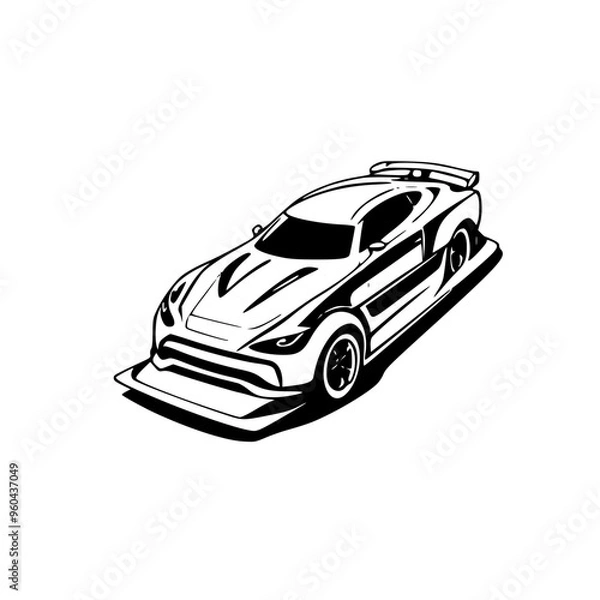 Obraz car isolated on white