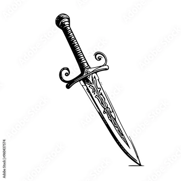 Obraz sword on a white background