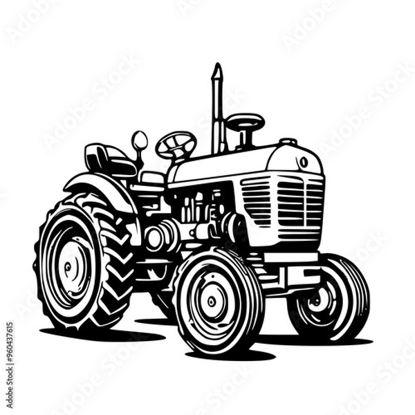 Obraz tractor isolated on white background