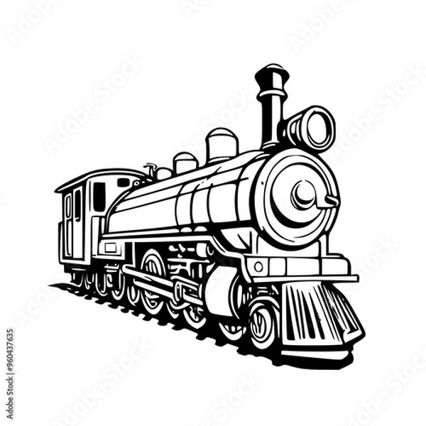 Obraz steam locomotive vector illustration
