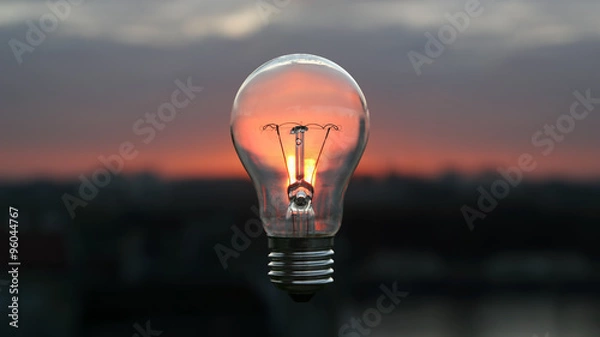 Obraz Żarówka zachód słońca