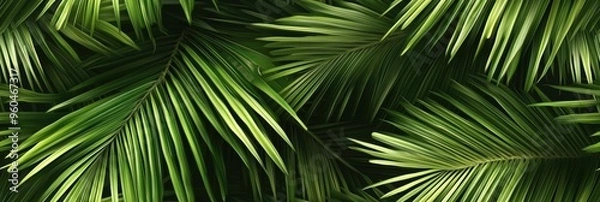 Fototapeta Coconut tree leaf abstract background seamless