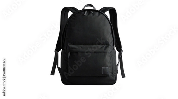 Obraz mockup black school backpack, white background, Ai generated Images