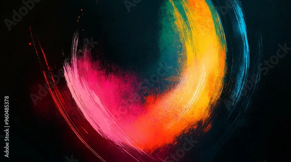 Obraz bright colours paint abstract strokes 