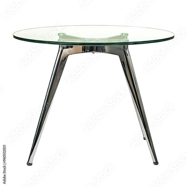 Fototapeta Modern Glass Coffee Table with Sleek Metal Legs - A Perfect Blend of Style and Functionality!