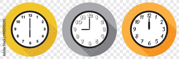 Fototapeta Time vector icon, clock symbol. Modern, simple flat vector illustration for web site or mobile app. EPS 10.
