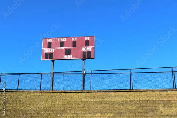 Obraz baseball field scoreboard
