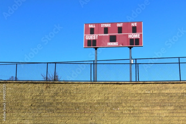 Obraz baseball field scoreboard