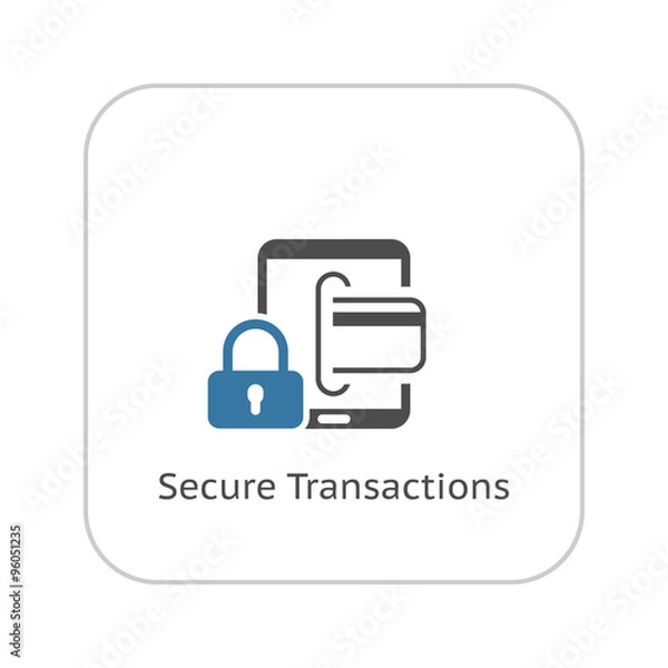 Fototapeta Secure Transactions Icon. Flat Design.