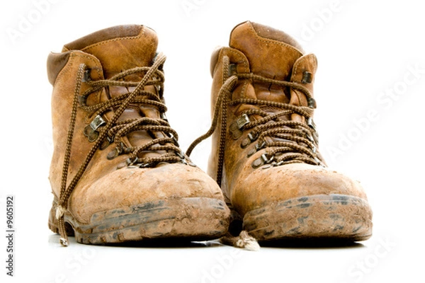 Obraz Pair of old worn walking boots