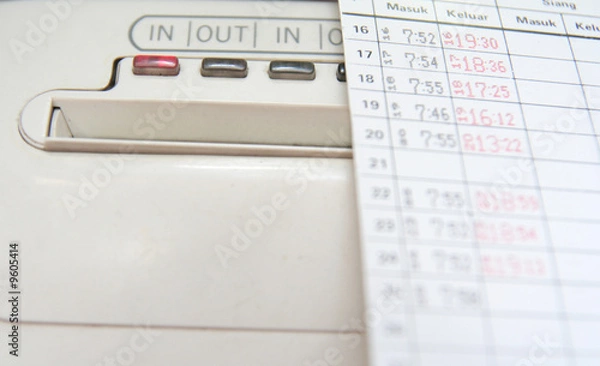 Obraz zegar dziurkowany i karta