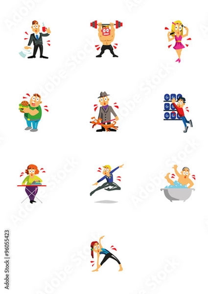 Fototapeta 10 people with different occupations to express emotion of surprise