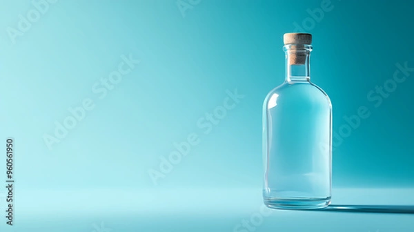 Fototapeta Transparent glass bottle showcasing minimalist design