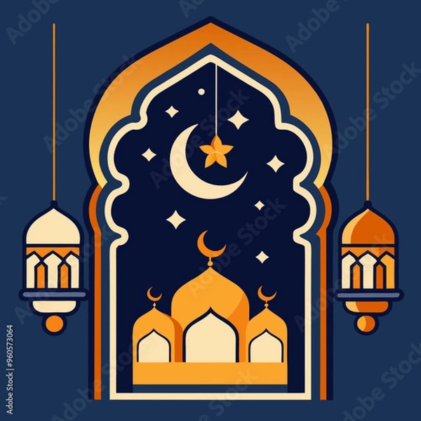 Fototapeta Rectangular frames of the Arabic pattern