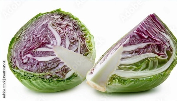 Fototapeta red cabbage isolated on white background