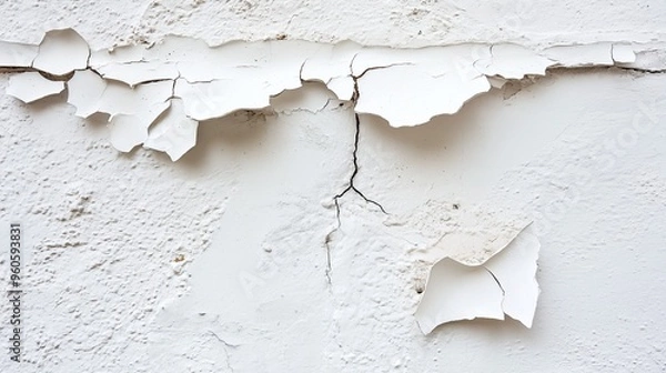 Obraz white painted old white painted wall texture