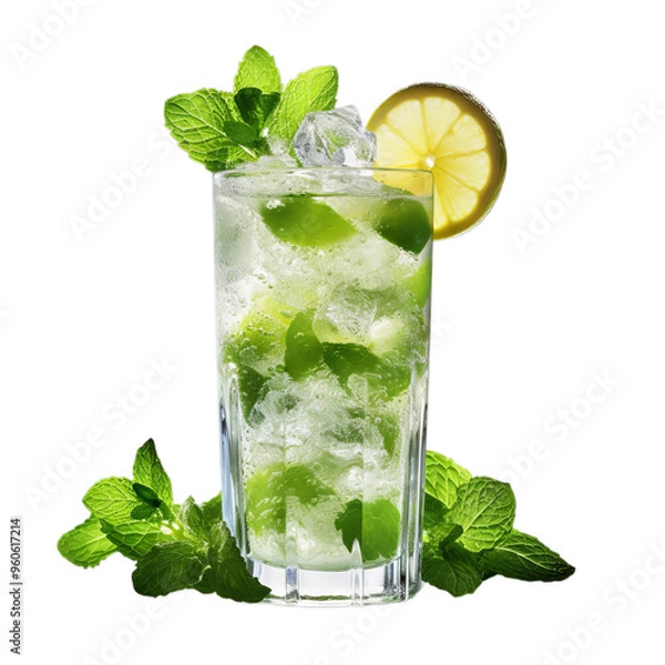 Obraz Refreshing Mint and Lemon Cocktail in a Glass
