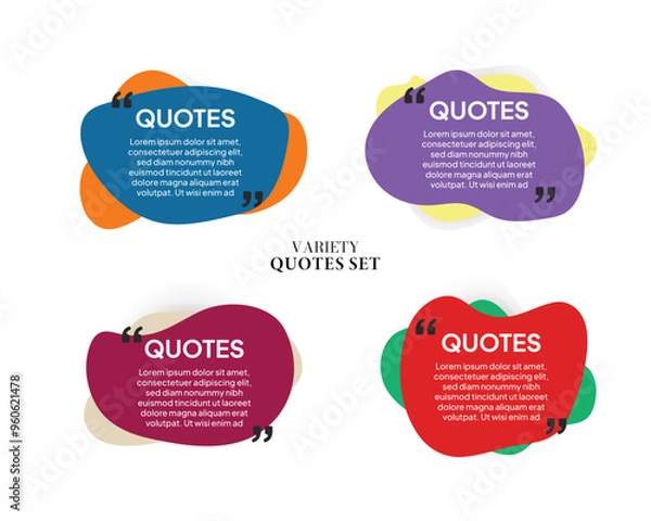 Fototapeta Curve shape quotes set template colors